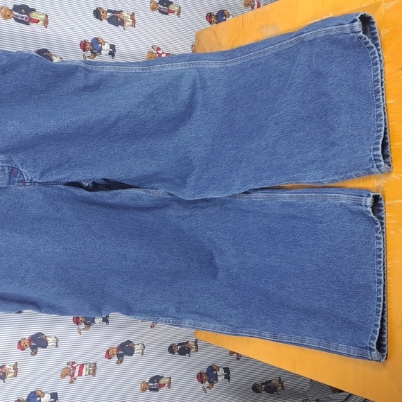Vintage BIG MAC Square Bak bib carpenter wide leg denim workwear overalls 44-30 - Picture 3 of 7